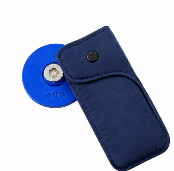 Funda Zentra apoyada sobre la base de desbloqueo